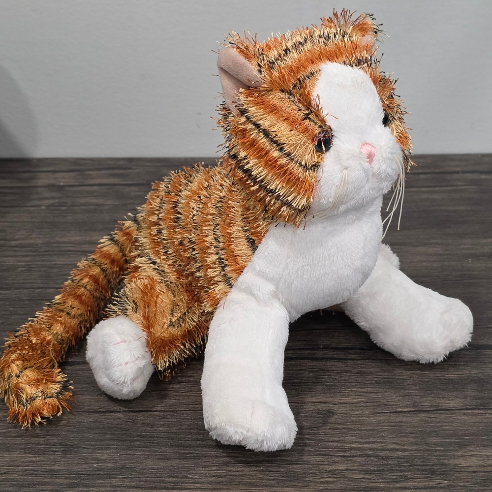 Ganz Webkinz Striped Alley Cat Plush Stuffed Animal Orange White HM042 Retired